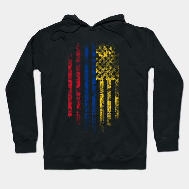 Colombia and America Flag Combo Hoodie by Family Heritage Gifts